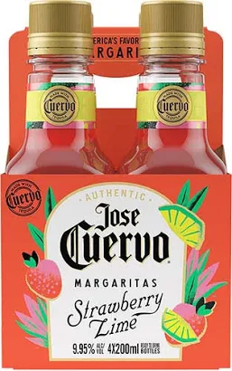 Jose Cuervo Authentic Strawberry Lime Margarita 4X200ml
