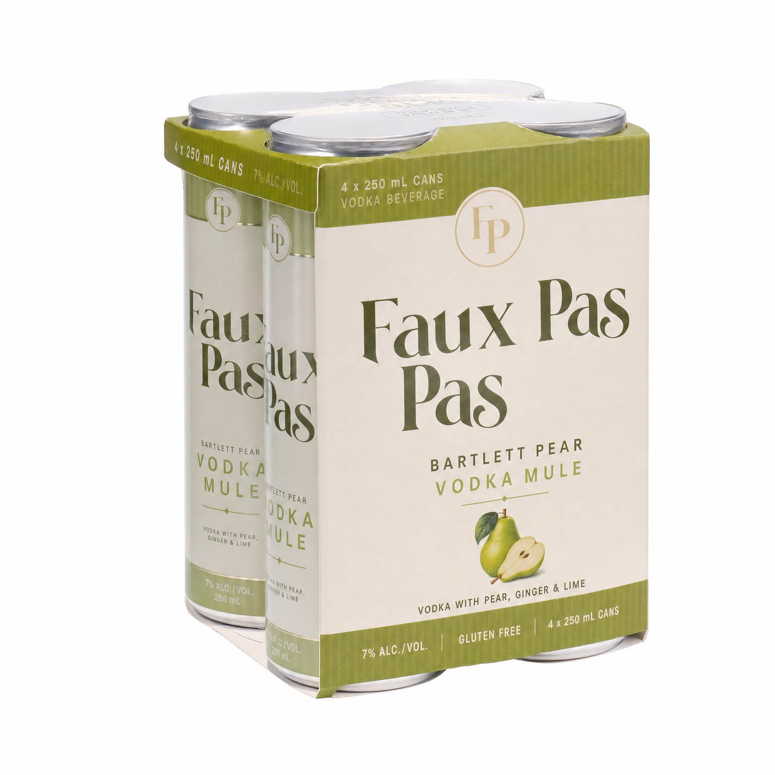Faux Pas Bartlett Pear Vodka Mule 4Pk 250ml