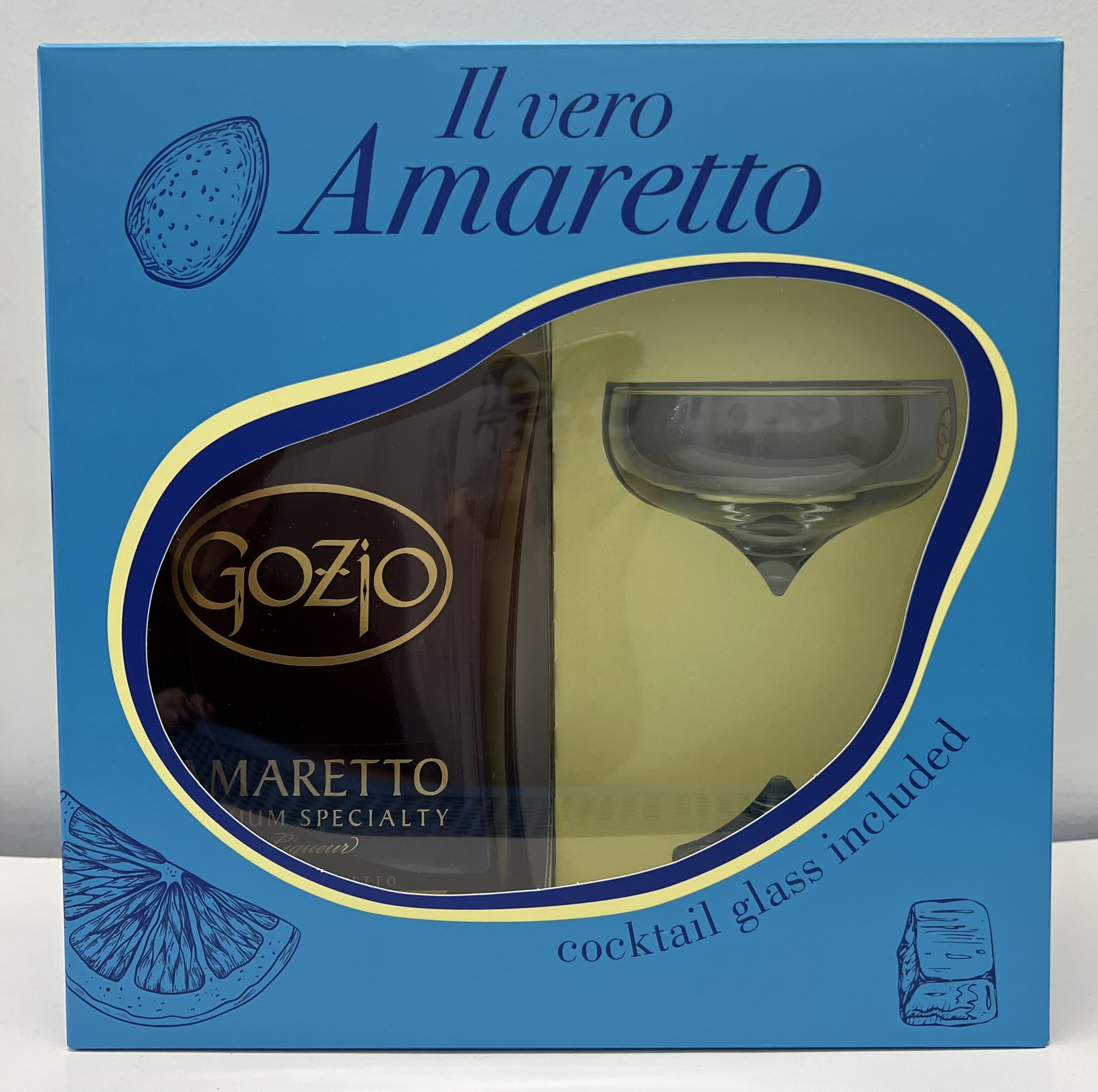 GOZIO AMARETTO W GLASS 750