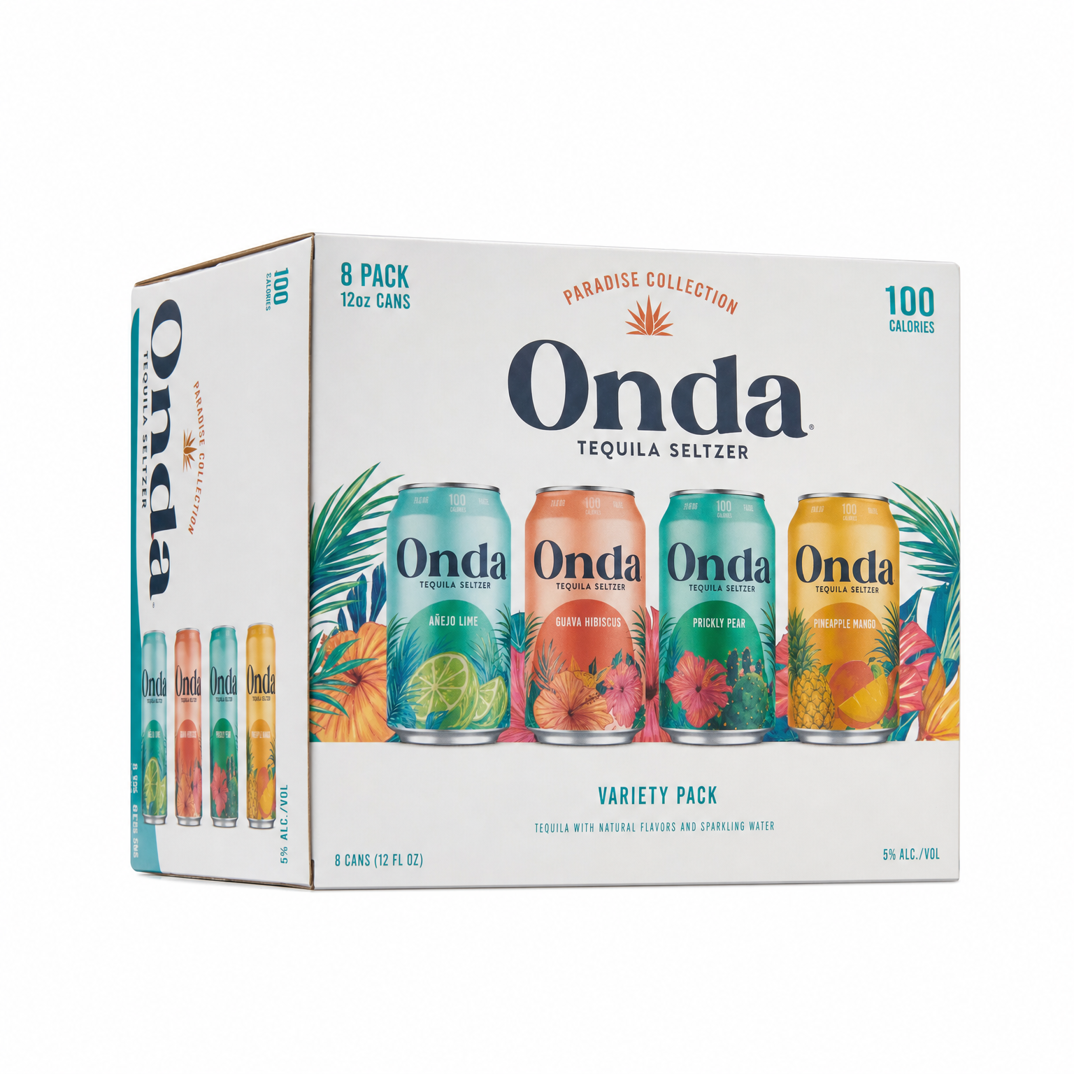 Onda Tequila Seltzer Paradise Collection Variety Pack 8 X 12oz Cans