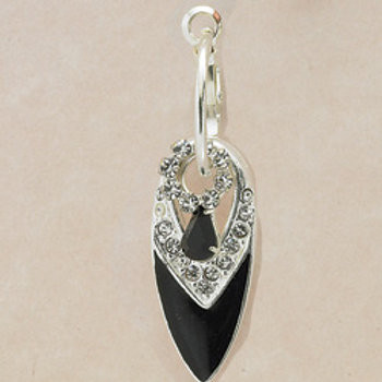 Combo #75. Black Crystal Sphere with Teardrops Set $79.00. (pried per pair)