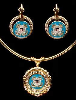 US Coast Guard earring and medallion set