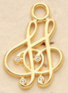 Small Double Clef Charm Pair
