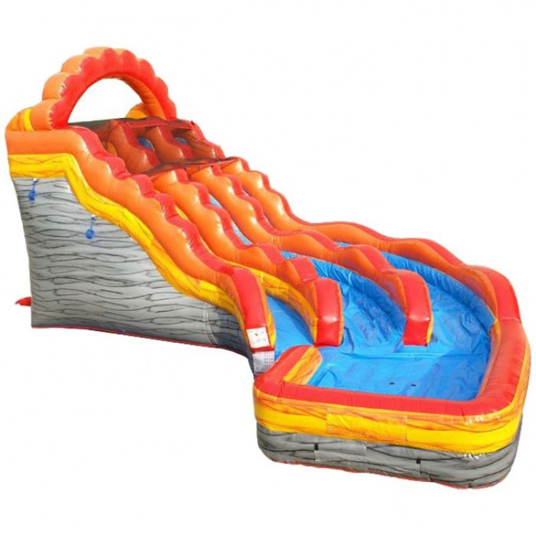 19' Fire Marble Double Lane Curved Slide