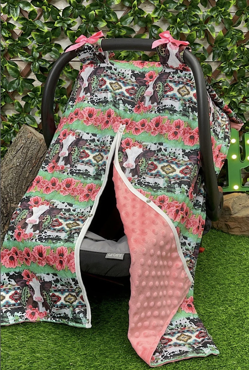 calf, floral and aztec printed car seat cover