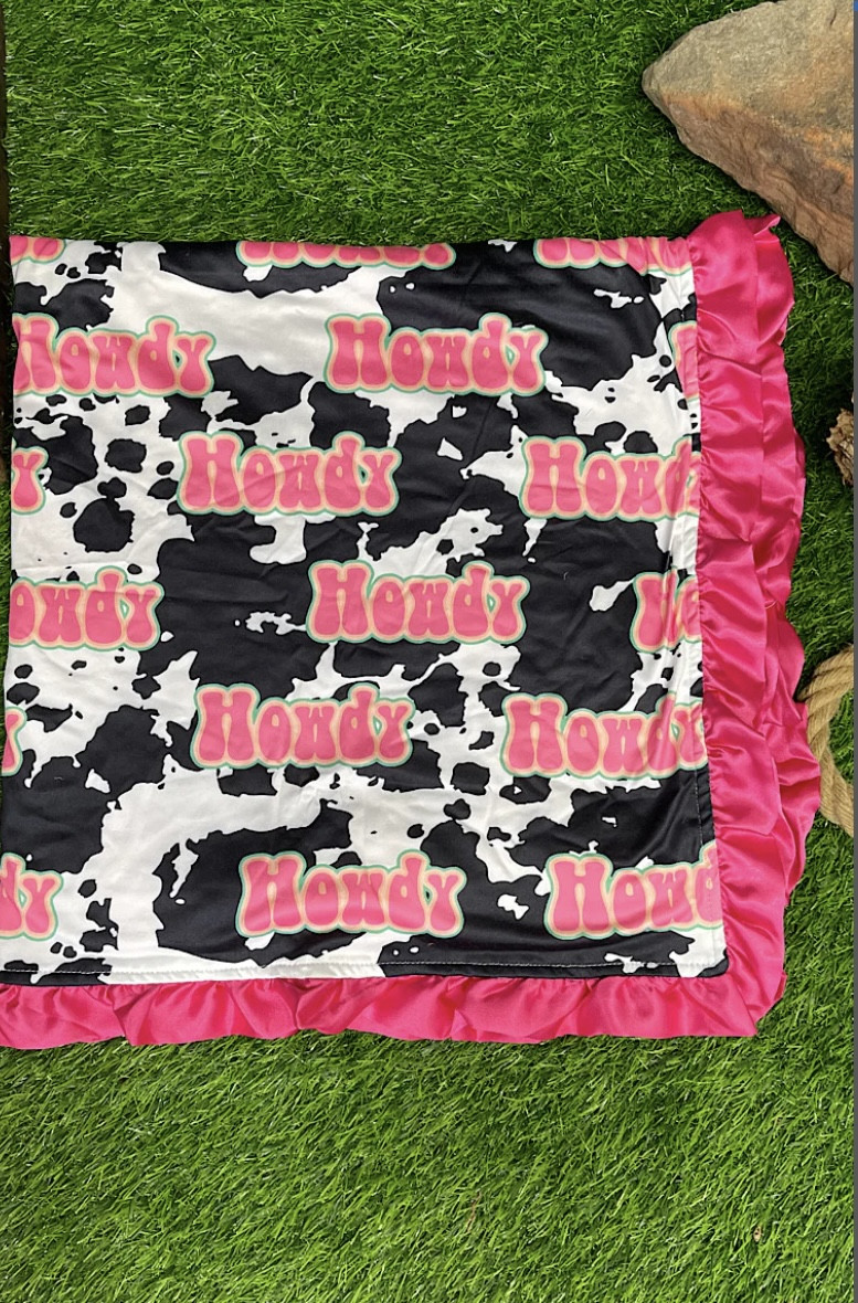 honky/cow print blanket