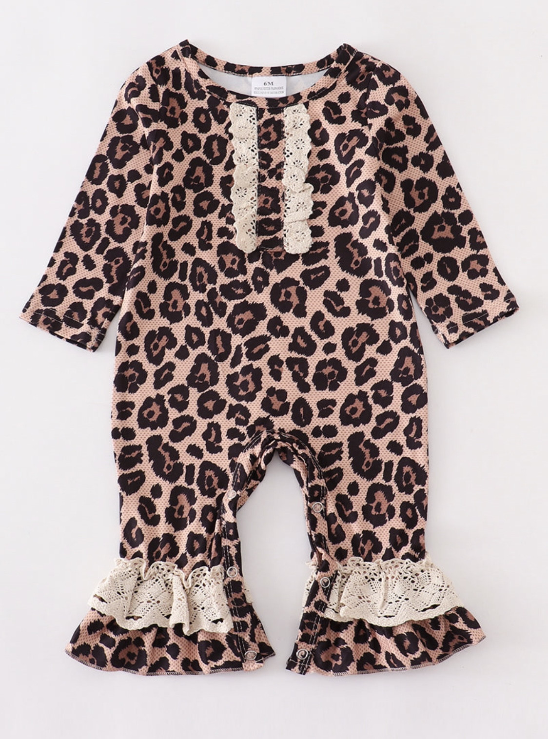 leopard print ruffle romper