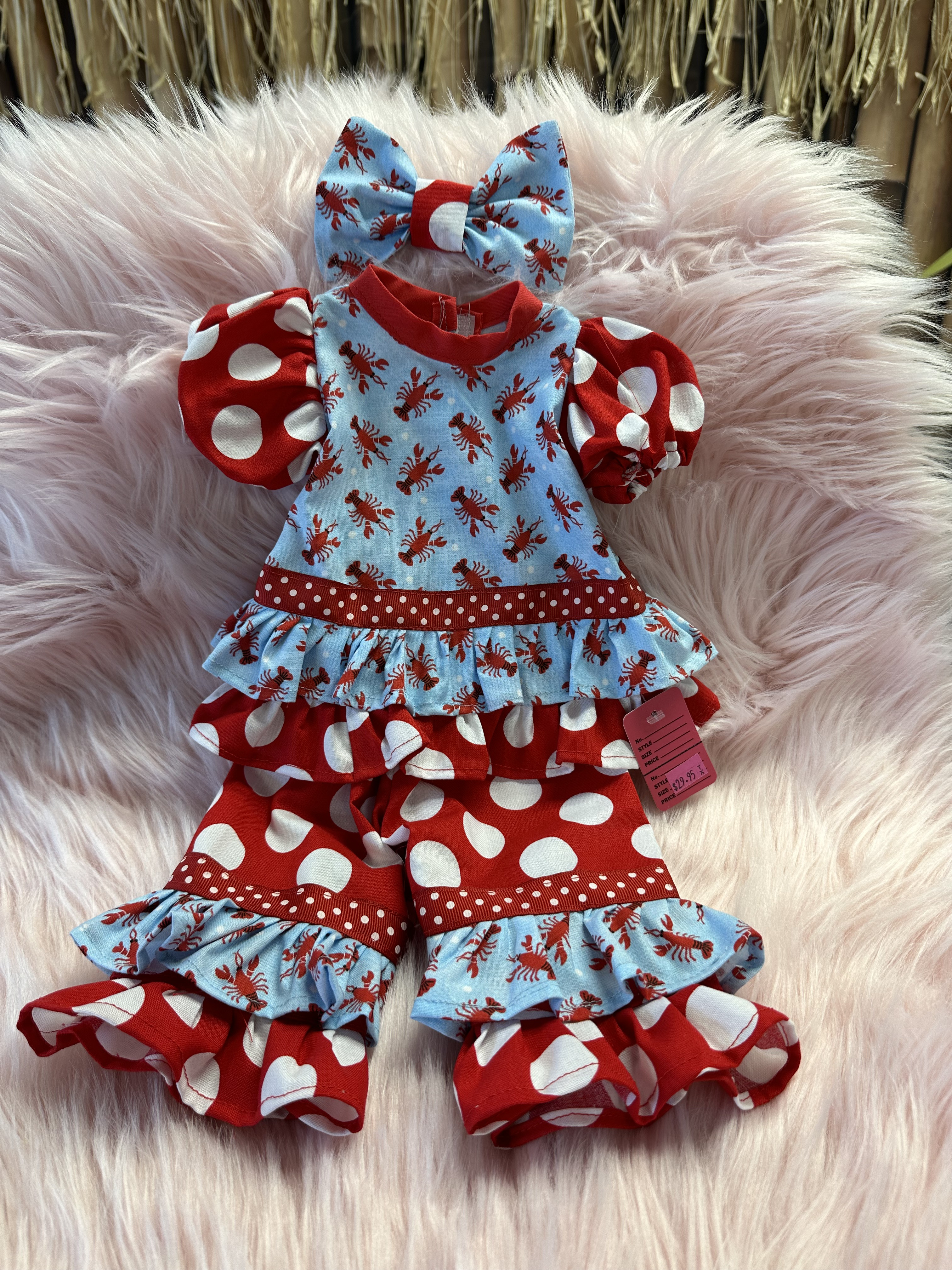 Lobster 2 pc pant suit with matching bow